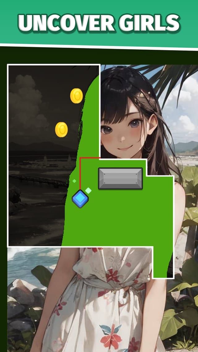 Roughly half the cover has been claimed in green, opening up the picture beneath while grey blocks stand in the way.
